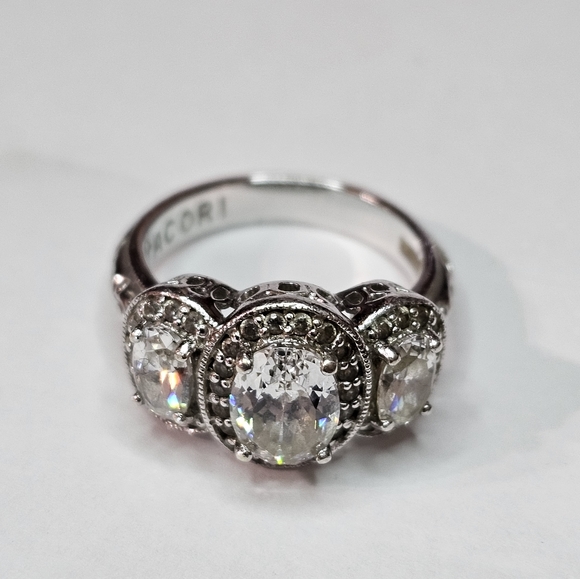 Tacori Diamonique Epiphany in Bloom Platinum Clad 925 Ring Size … - Picture 3 of 16